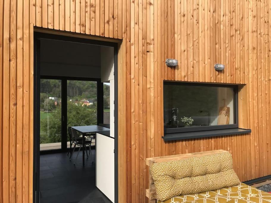 Eifelhausaufzeit-Vulkaneifel-Architekten-Chalet Mit Sauna Im Vulkankrater Immerath Exterior foto